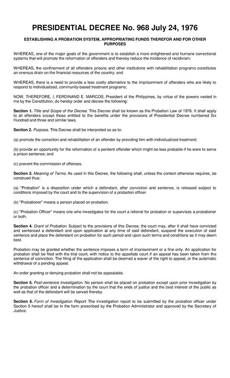 Presidential Decree No. 968 .